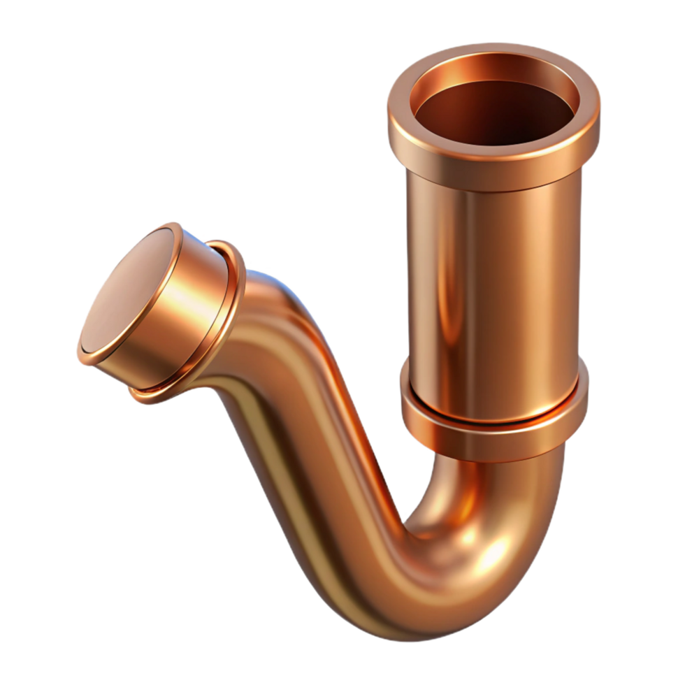 iconic industrial Downspout, copper, NO BACKGROUND with Transparent Background. expertly shot png