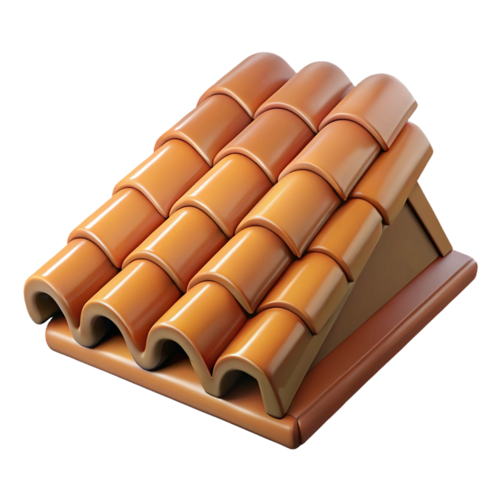 wonderful quintessential Roof tile, clay, NO BACKGROUND with Transparent Background. png