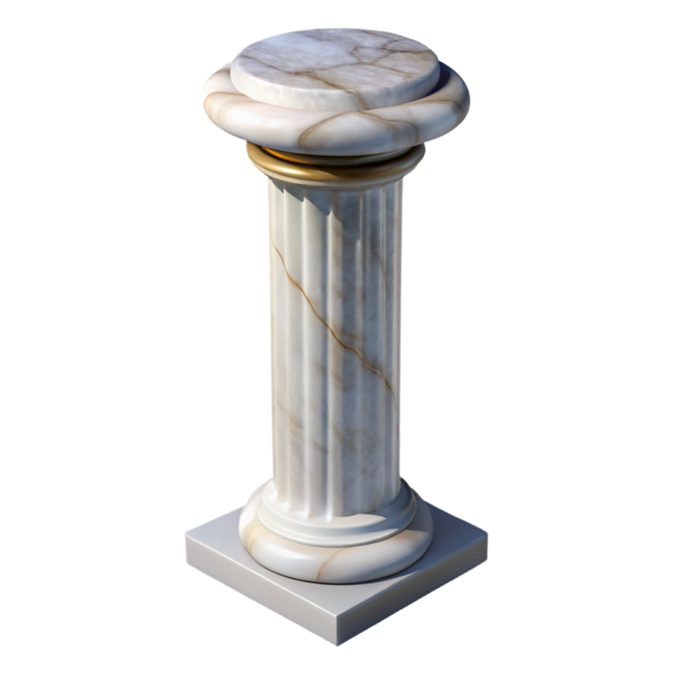 pristine notable Column, marble, NO BACKGROUND with Transparent Background. png