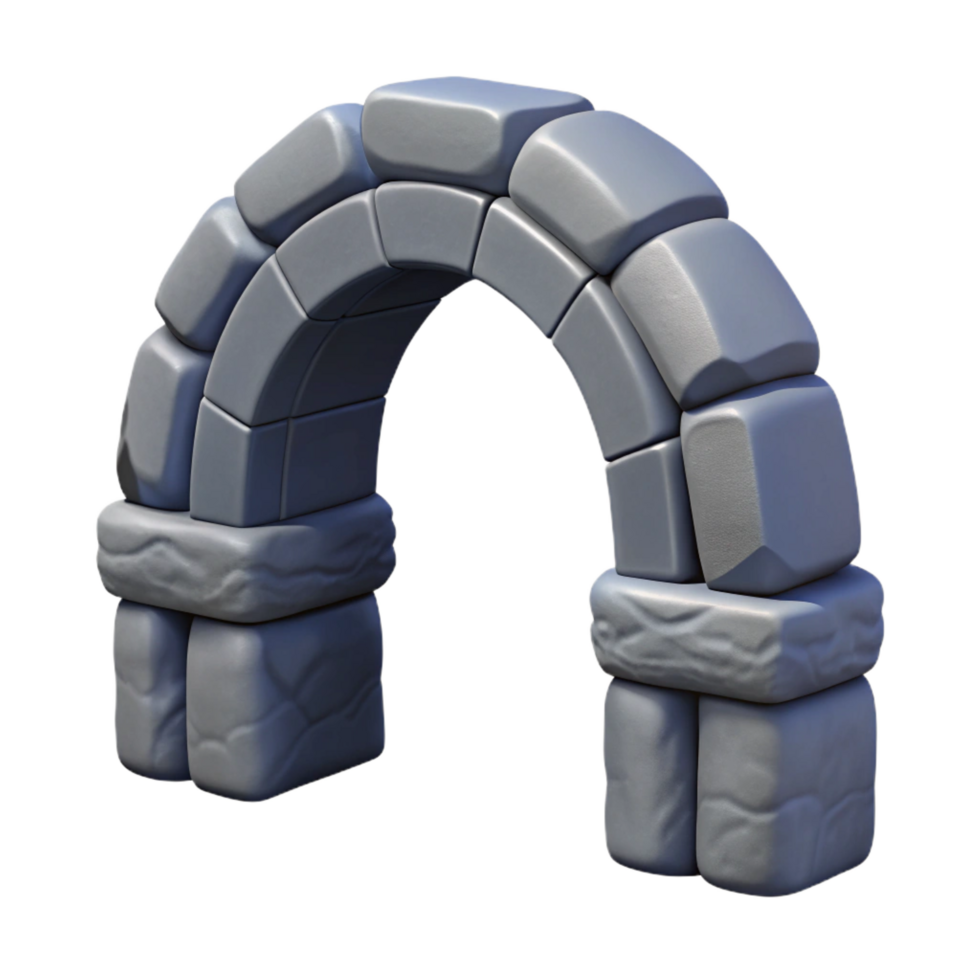 striking industrial Arch, stone, NO BACKGROUND with Transparent Background. high quality png