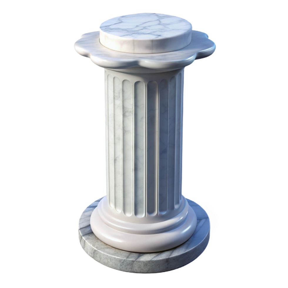 reflective picturesque Column, marble, NO BACKGROUND with Transparent Background. genuine png