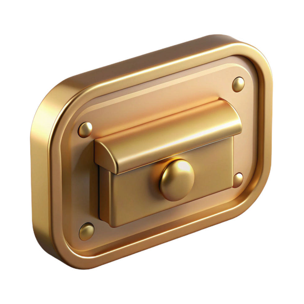 magnificent intense art deco Mail slot, brass, NO BACKGROUND with Transparent Background. gallery standard png