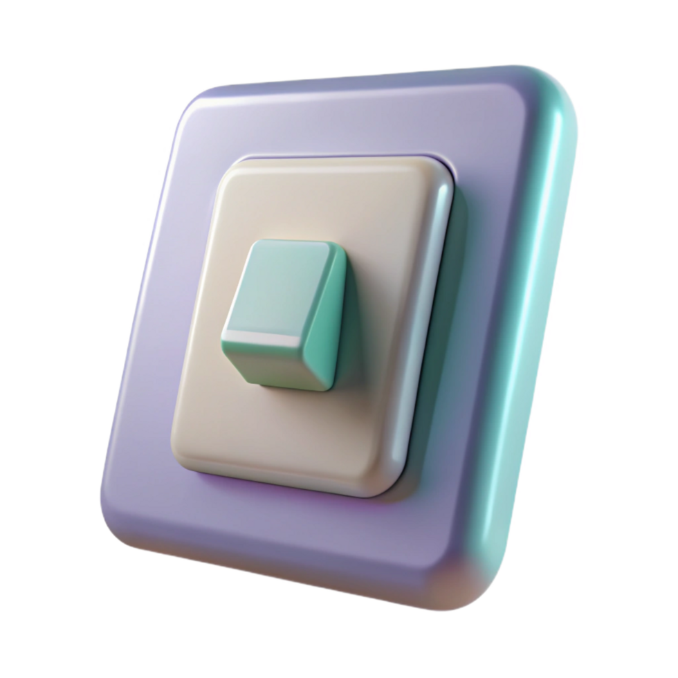 reflective dazzling Light switch, modern, NO BACKGROUND with Transparent Background. premium png