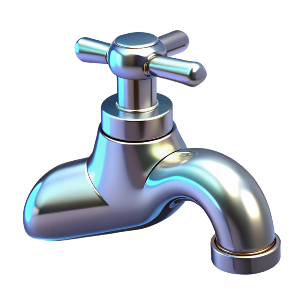 unparalleled gothic Faucet, chrome, NO BACKGROUND with Transparent Background. perfect clarity png