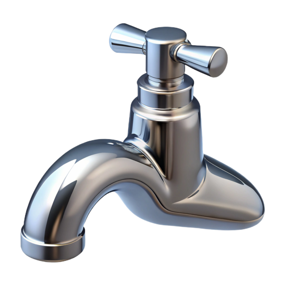 romantic hypnotic Faucet, chrome, NO BACKGROUND with Transparent Background. 8K png