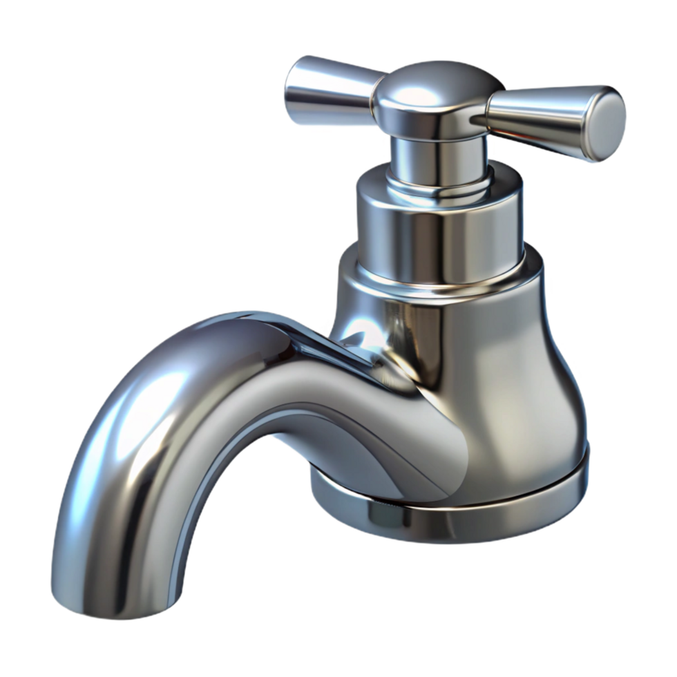 picturesque playful traditional Faucet, chrome, NO BACKGROUND with Transparent Background. impeccable png
