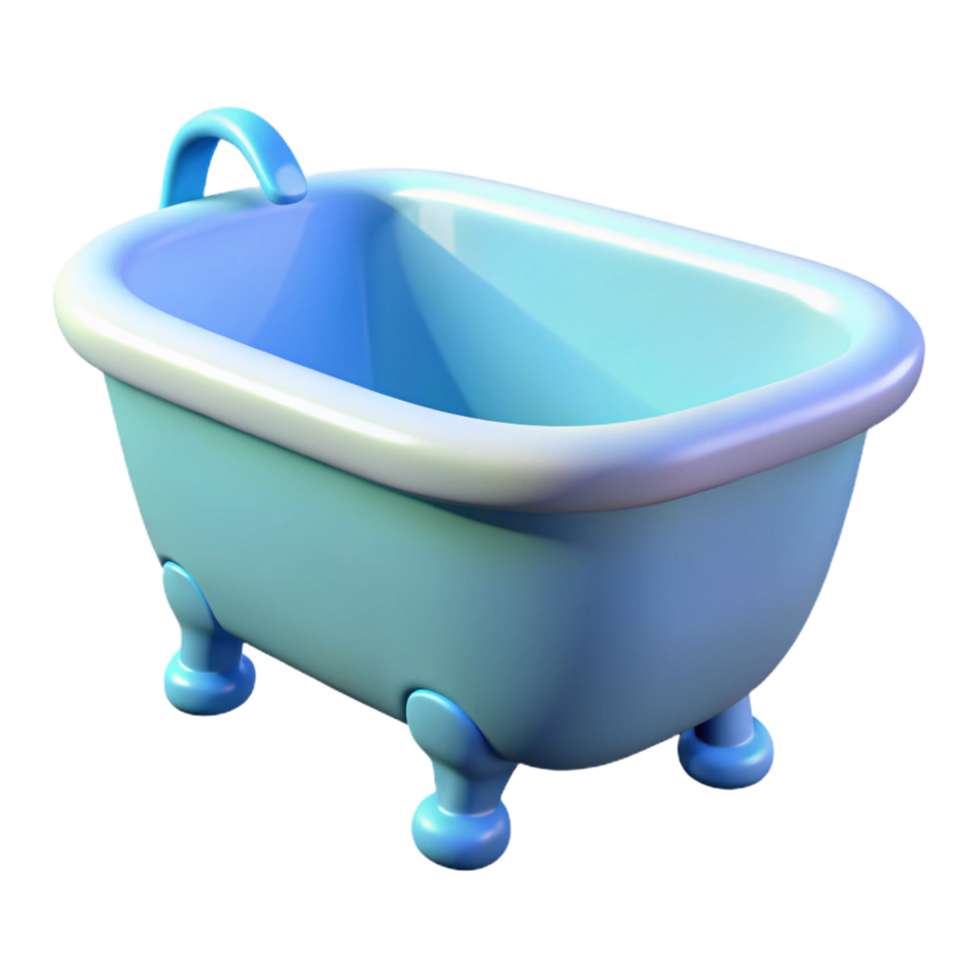 immaculate whimsical mid-century Bathtub, clawfoot, NO BACKGROUND with Transparent Background. professional png