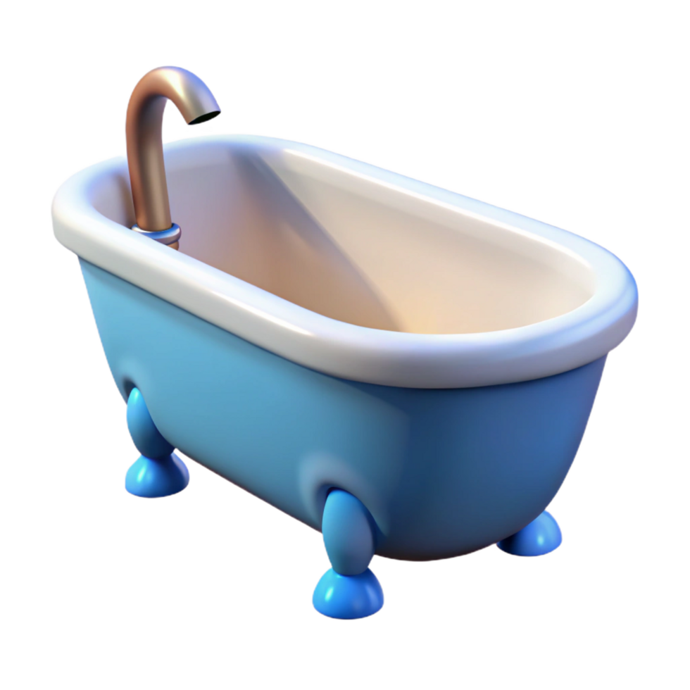 whimsical glorious Bathtub, clawfoot, NO BACKGROUND with Transparent Background. detailed png