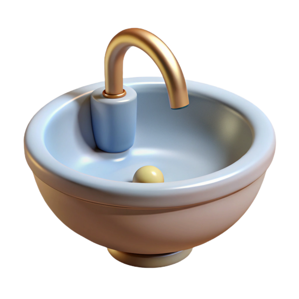 wonderful reflective victorian Sink, porcelain, NO BACKGROUND with Transparent Background. 4K png