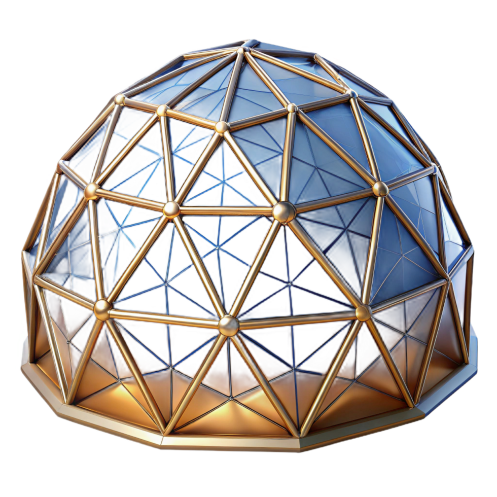 tranquil immaculate Dome, geodesic, NO BACKGROUND with Transparent Background. premium png