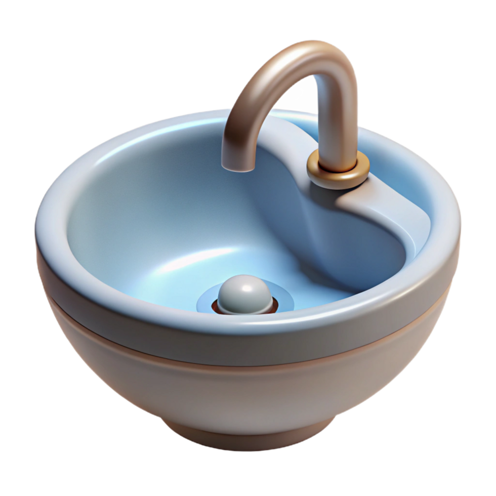 spectacular energetic art deco Sink, porcelain, NO BACKGROUND with Transparent Background. detailed png