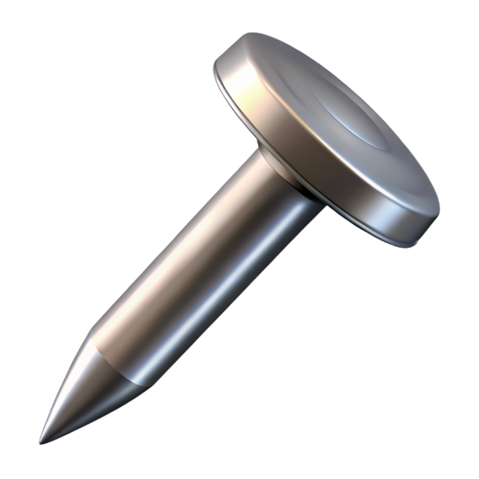 gorgeous classic Nail, steel, NO BACKGROUND with Transparent Background. studio quality png