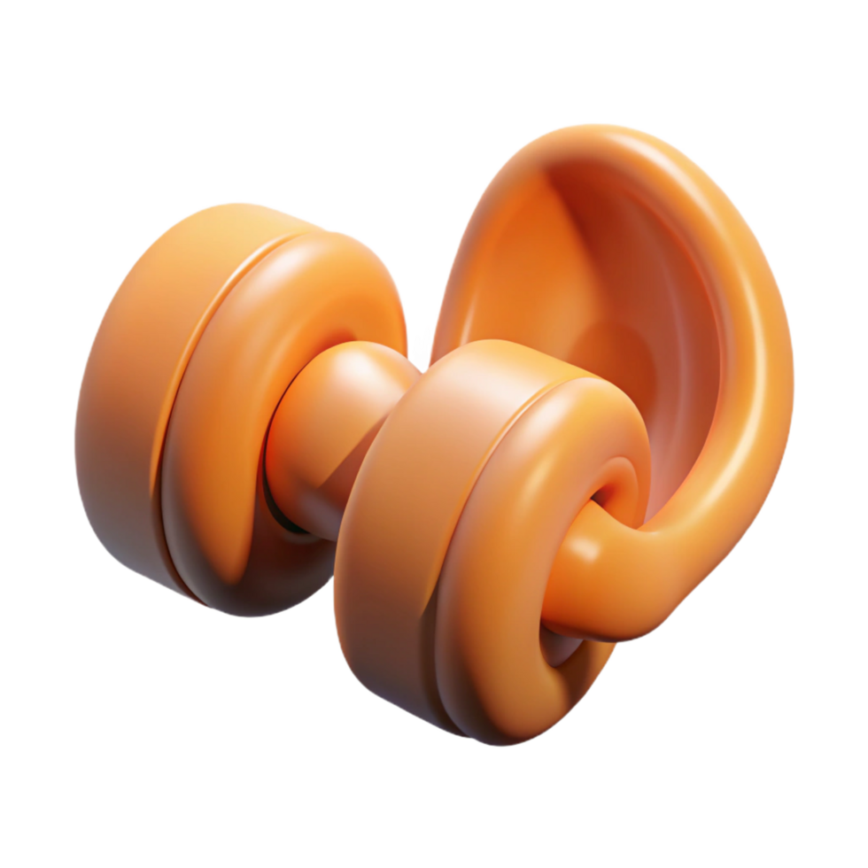 reflective glorious Ear plugs, NO BACKGROUND with Transparent Background. fine detail png