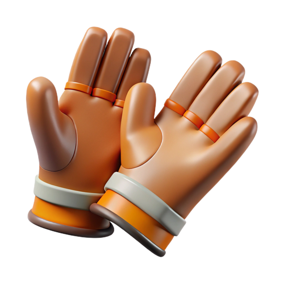 mysterious dazzling Safety gloves, leather, NO BACKGROUND with Transparent Background. 8K png