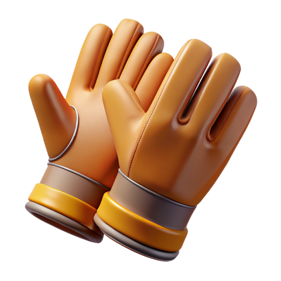 pristine exceptional Safety gloves, leather, NO BACKGROUND with Transparent Background. png