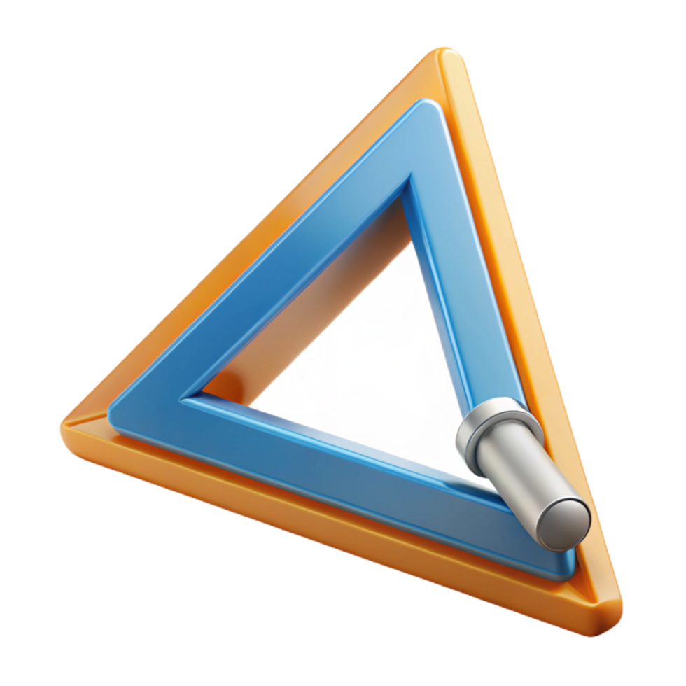 mesmerizing impressionist Architect's triangle, NO BACKGROUND with Transparent Background. top-tier png