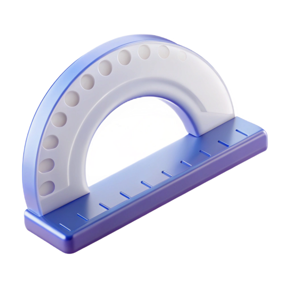signature geometric Protractor, clear plastic, NO BACKGROUND with Transparent Background. impeccable png