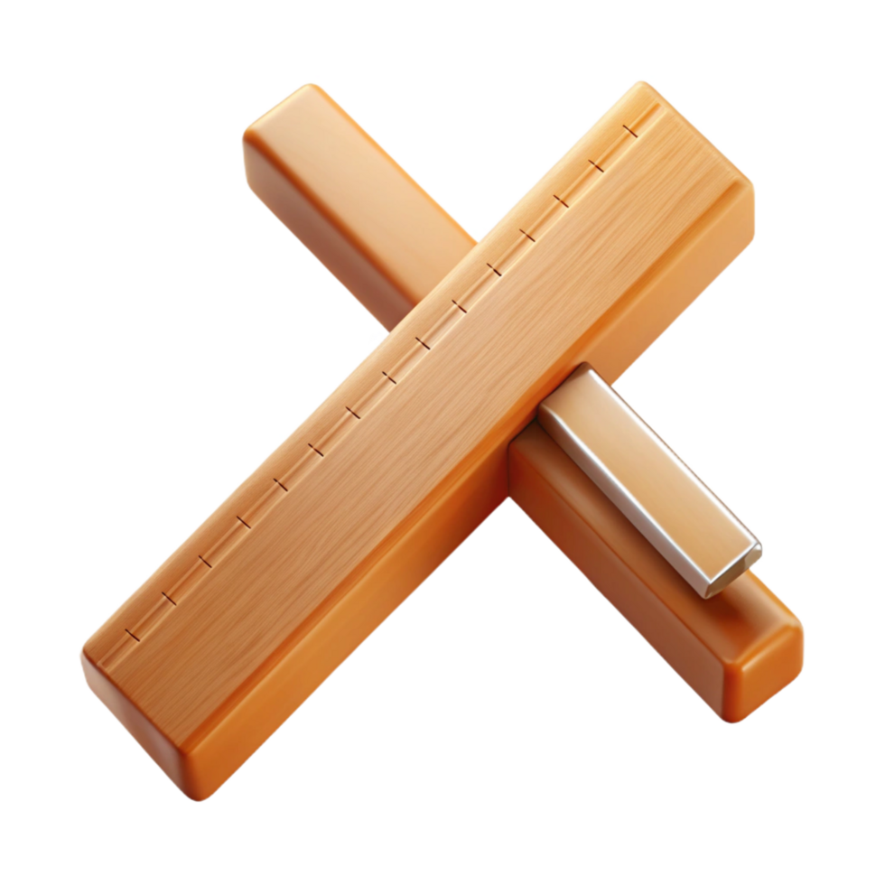 wonderful retro T-square, wooden, NO BACKGROUND with Transparent Background. top-tier png