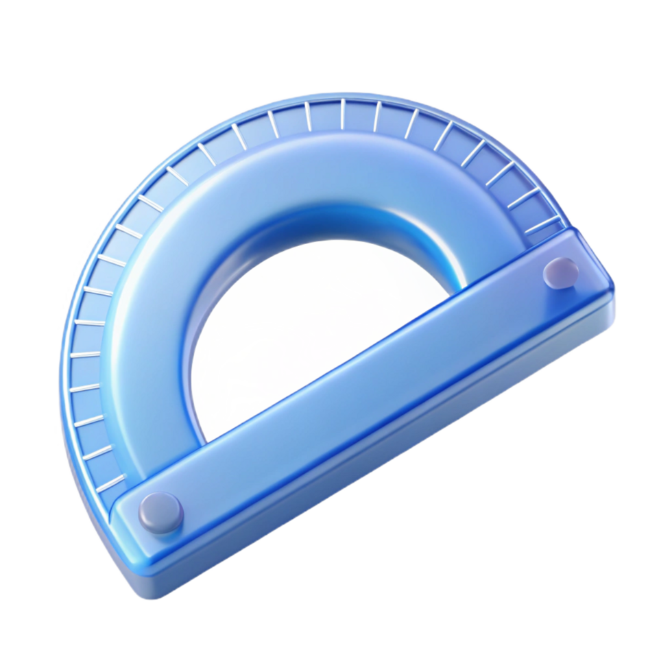 vibrant melancholic organic Protractor, clear plastic, NO BACKGROUND with Transparent Background. luxury png