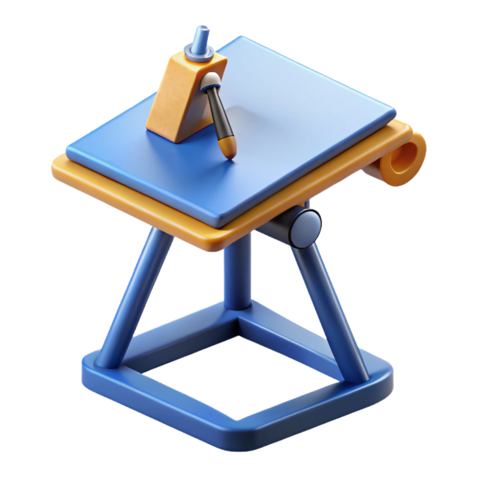 vibrant classic Drafting table, NO BACKGROUND with Transparent Background. masterfully captured png