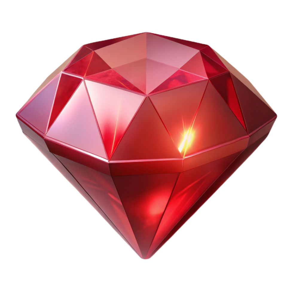remarkable modern A single, perfect ruby, radiating an inner light. NO BACKGROUND with Transparent Background. high quality png