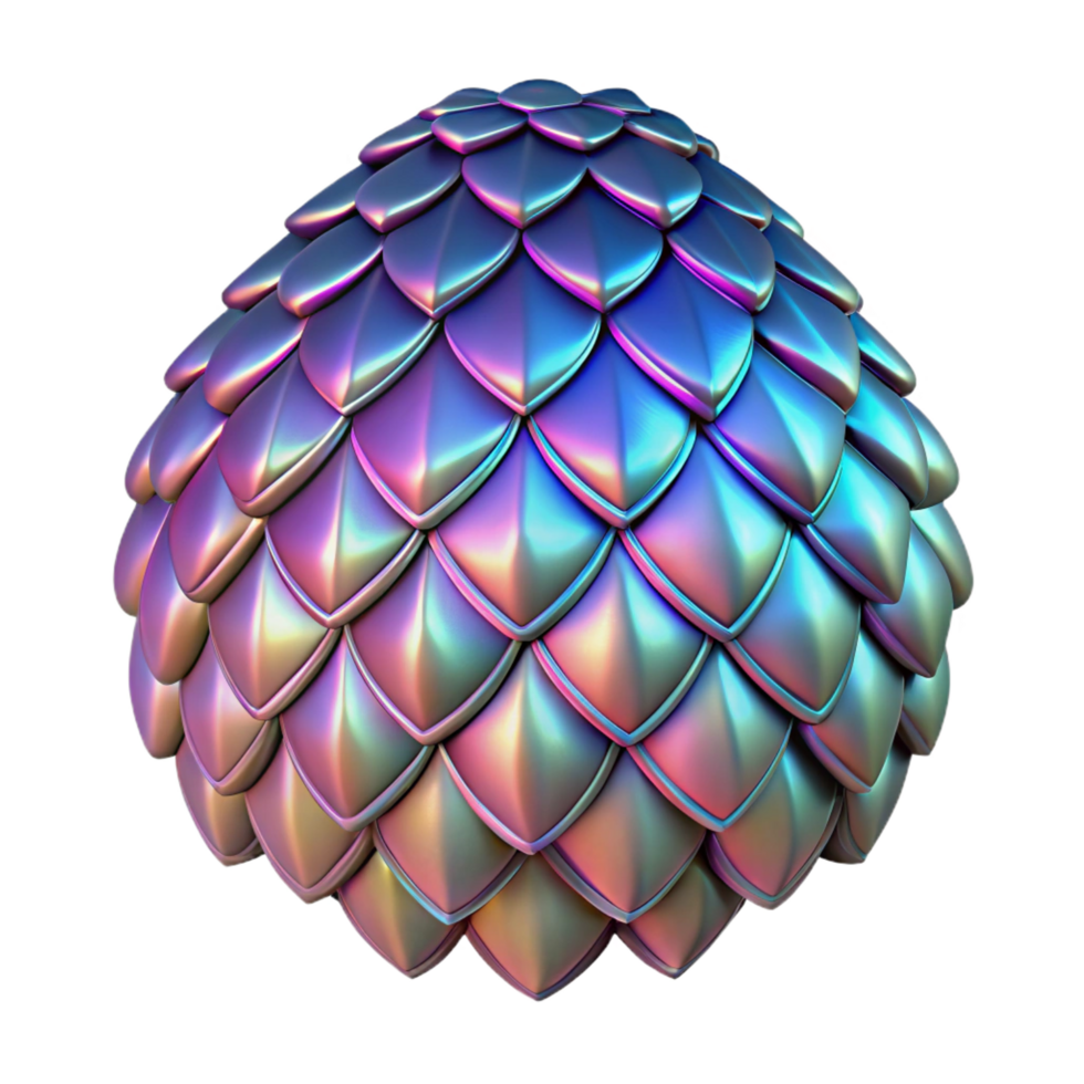 impressive calm tropical A single, detailed dragon scale, shimmering with iridescent colors. NO BACKGROUND with Transparent Background. flawless png