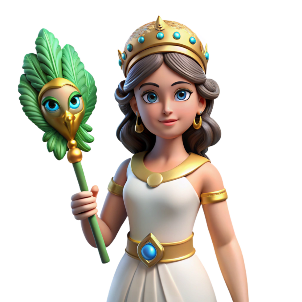 splendid sought-after Hera, Queen of the Gods, with a peacock feather NO BACKGROUND with Transparent Background. png