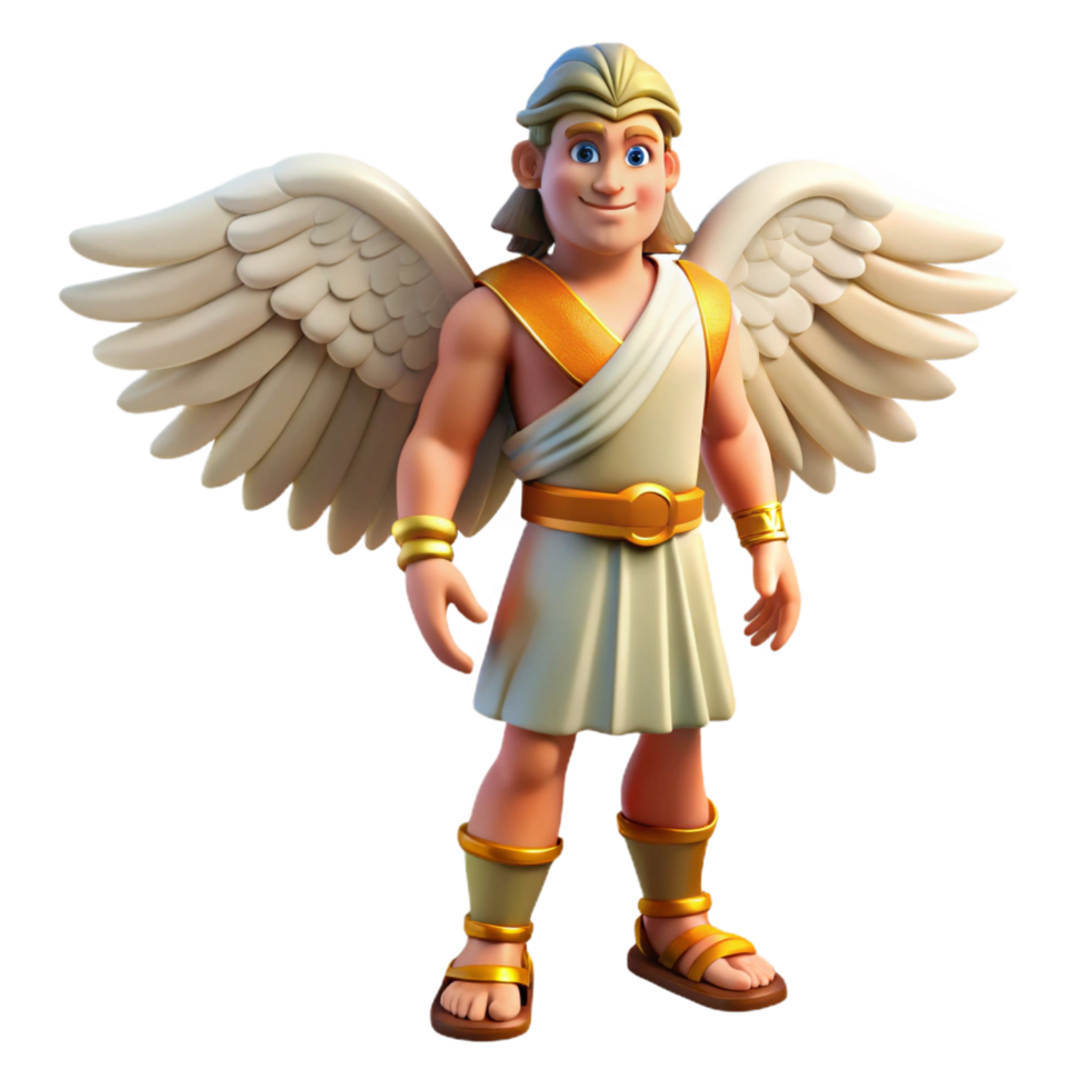 splendid bohemian Hermes, Messenger God, with winged sandals NO BACKGROUND with Transparent Background. gallery standard png