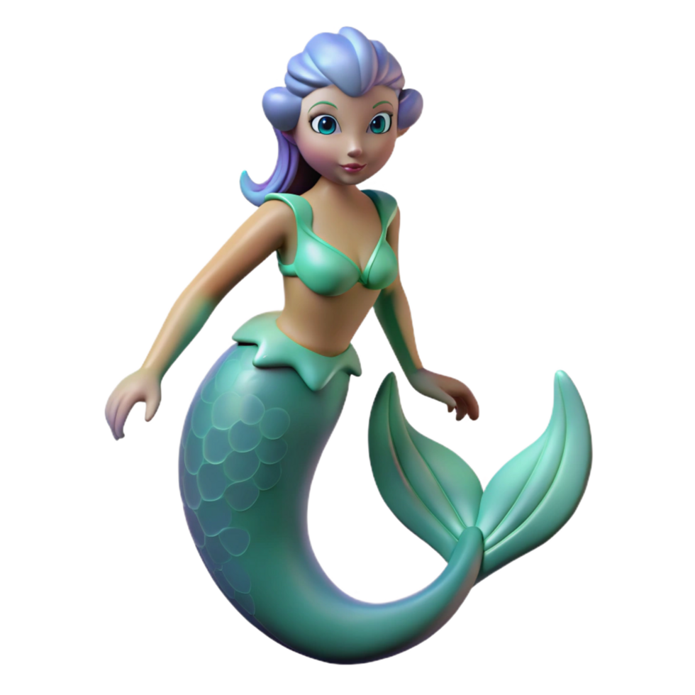 magnificent elegant Siren, mythical sea creature NO BACKGROUND with Transparent Background. detailed png