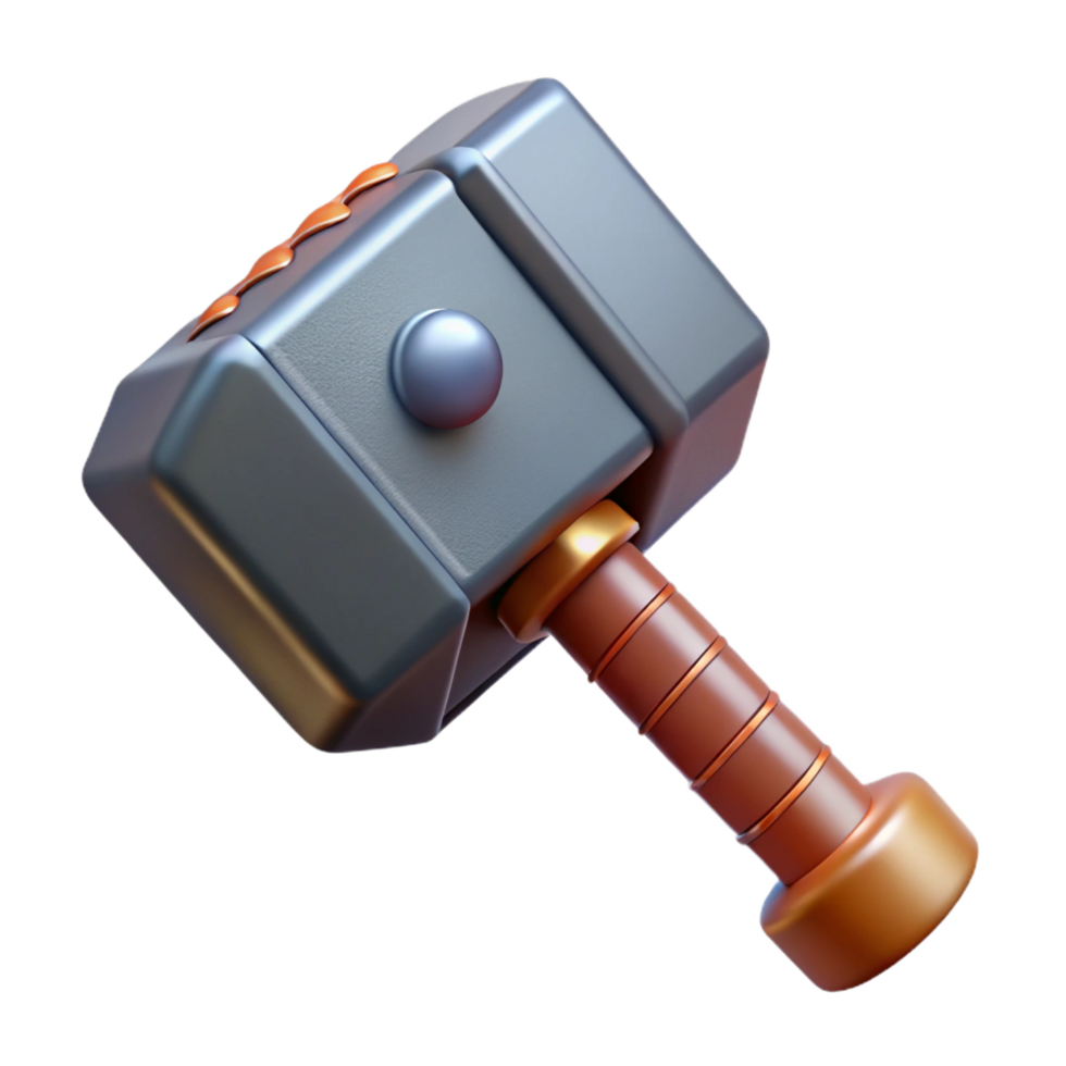 vibrant melancholic impressionist Thor's Hammer, Mjolnir NO BACKGROUND with Transparent Background. elite png