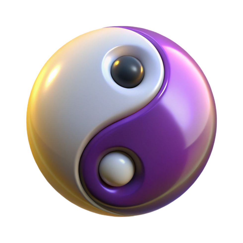mysterious magnificent Yin and Yang symbol NO BACKGROUND with Transparent Background. detailed png