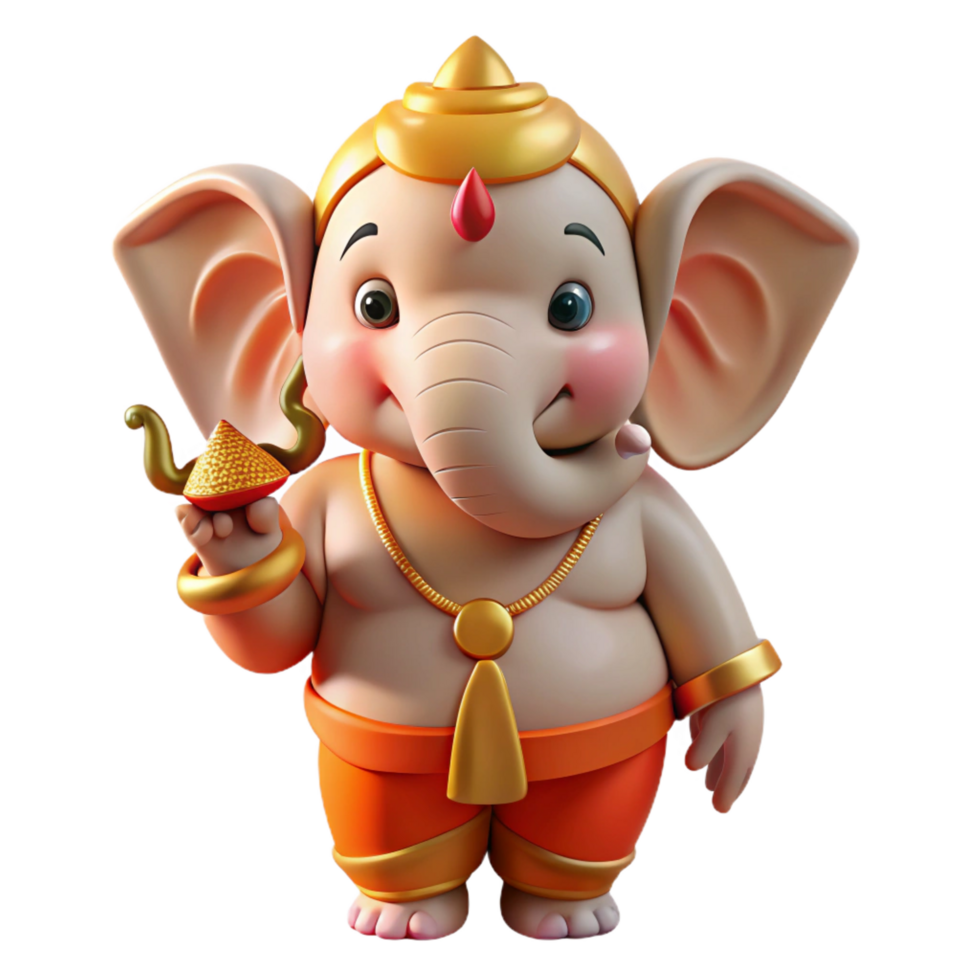 mesmerizing calm abstract Ganesha, Hindu god of wisdom and success with an elephant head NO BACKGROUND with Transparent Background. masterfully captured png