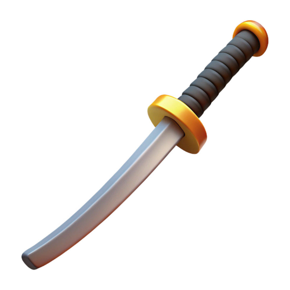 passionate magnificent Samurai sword, katana NO BACKGROUND with Transparent Background. impeccable png