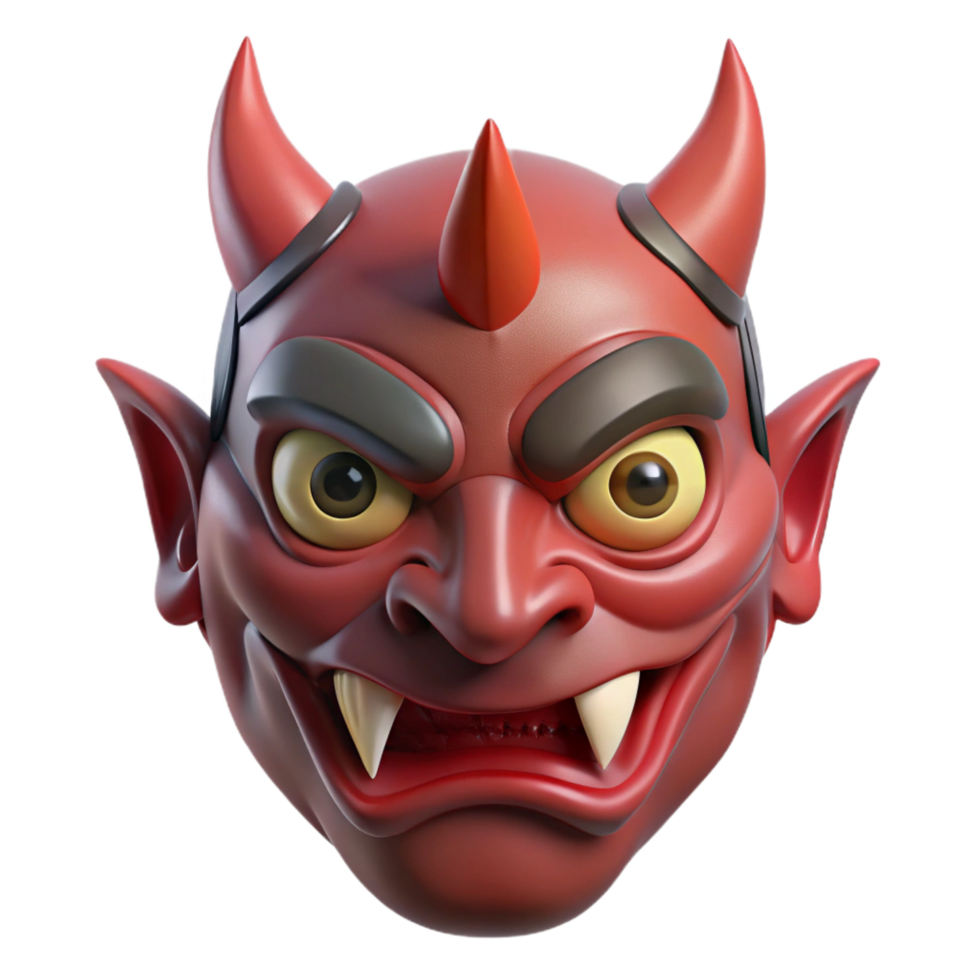 magnificent ethereal mid-century Tengu Mask, Japanese goblin mask NO BACKGROUND with Transparent Background. handcrafted png