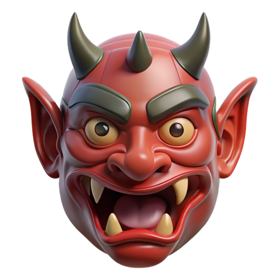 wonderful modern Tengu Mask, Japanese goblin mask NO BACKGROUND with Transparent Background. precision png