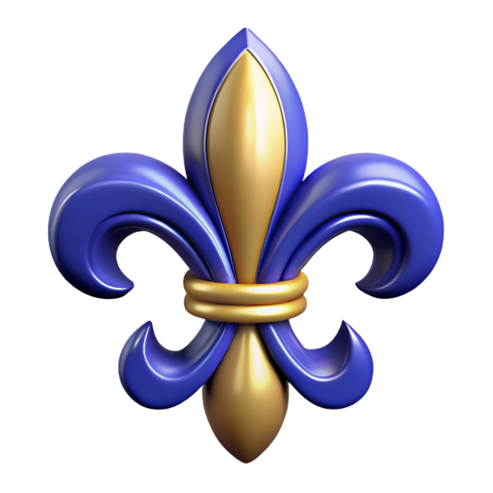 peaceful exquisite Fleur-de-lis symbol NO BACKGROUND with Transparent Background. top-tier png