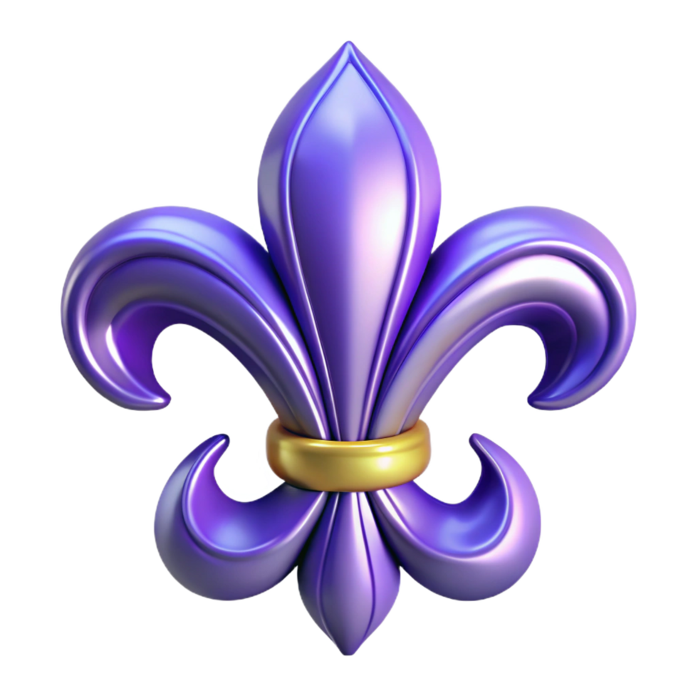 serene retro Fleur-de-lis symbol NO BACKGROUND with Transparent Background. sharp png