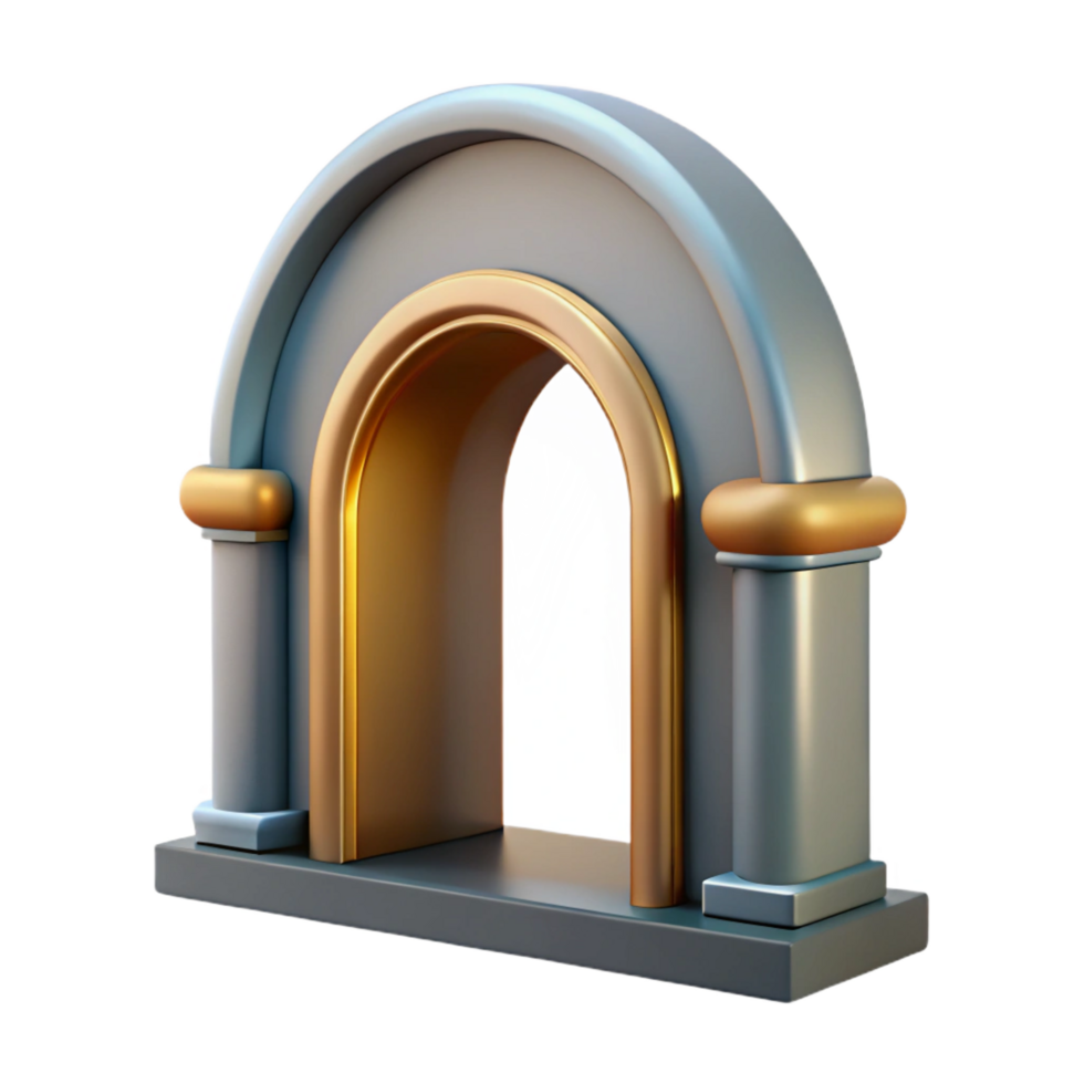 mesmerizing dreamy retro Art Deco doorway arch, NO BACKGROUND with Transparent Background. luxury png