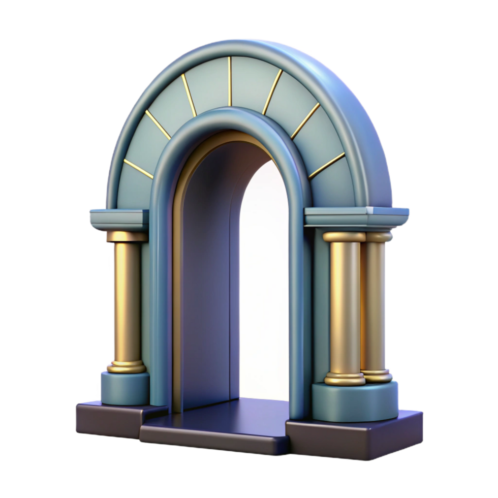 mesmerizing mid-century Art Deco doorway arch, NO BACKGROUND with Transparent Background. impeccable png