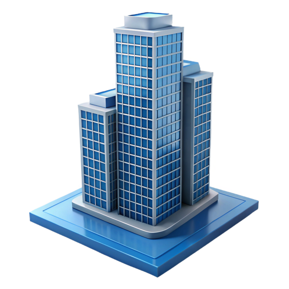 spectacular harmonious traditional Modern skyscraper architectural model, NO BACKGROUND with Transparent Background. top-tier png