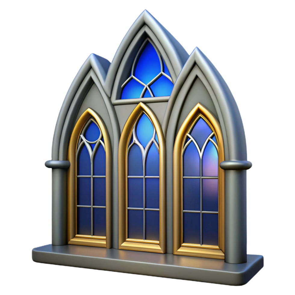 quintessential creative Gothic cathedral stained glass window, NO BACKGROUND with Transparent Background. ultra HD png