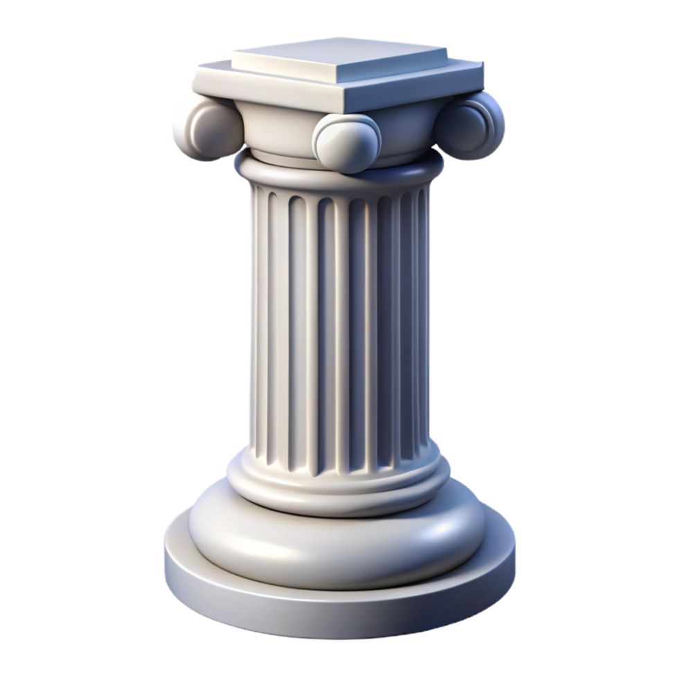 quintessential abstract Classical Greek ionic column, NO BACKGROUND with Transparent Background. genuine png