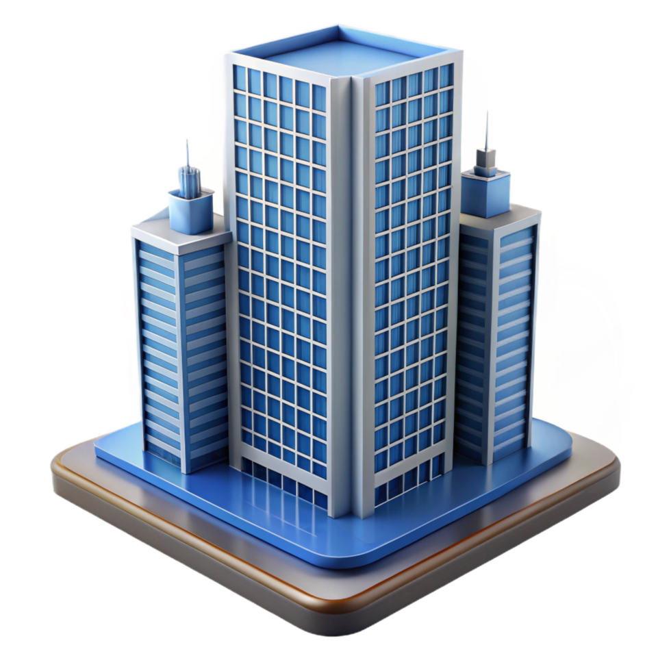 nostalgic dazzling Modern skyscraper architectural model, NO BACKGROUND with Transparent Background. flawless png