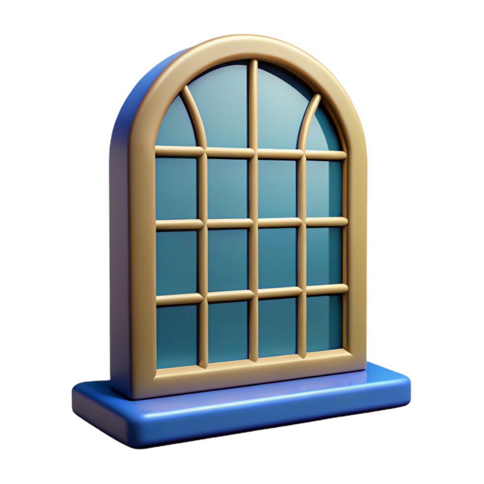 impressive intense artistic Georgian style window pane, NO BACKGROUND with Transparent Background. top-tier png