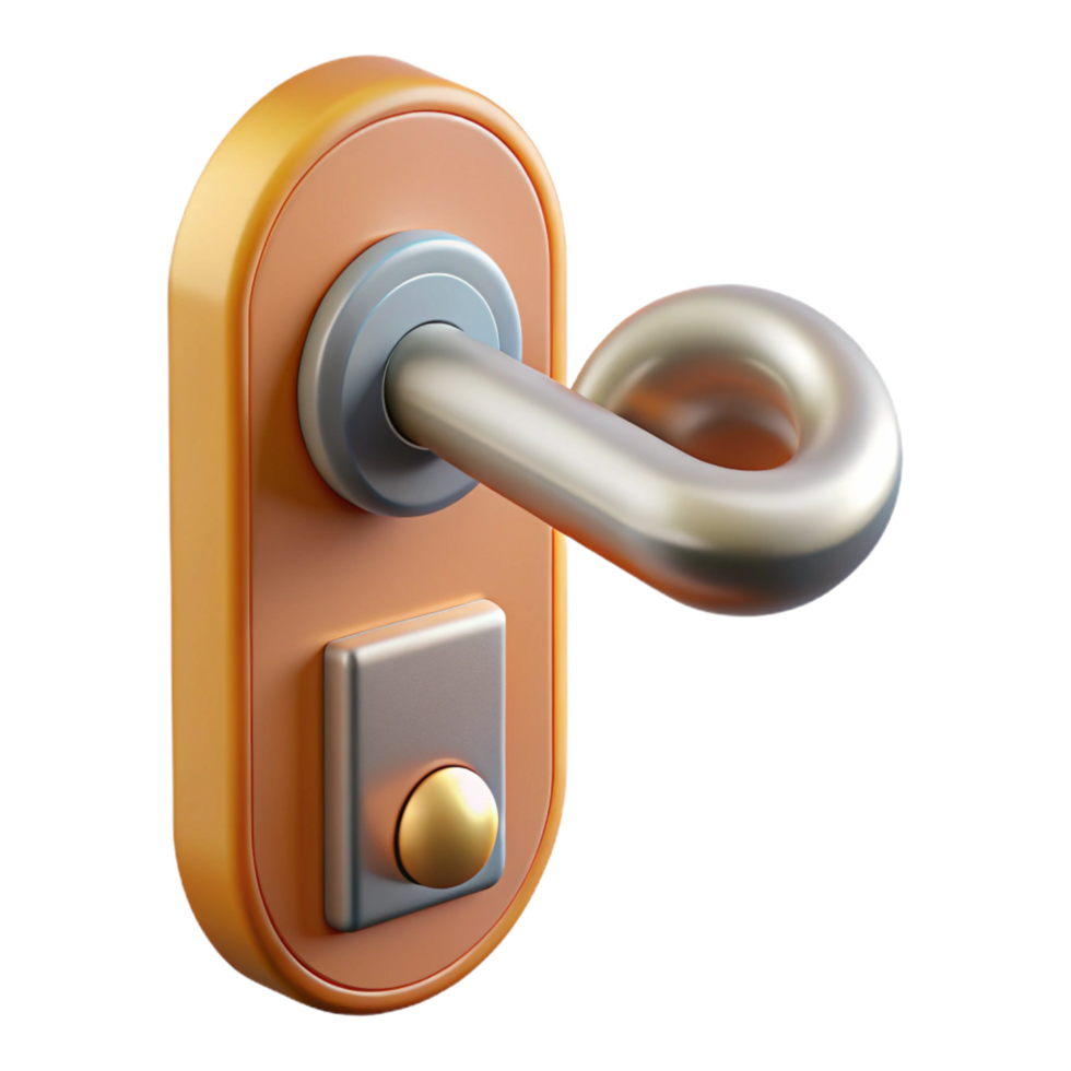 picturesque coastal Bauhaus style door handle, NO BACKGROUND with Transparent Background. elite png