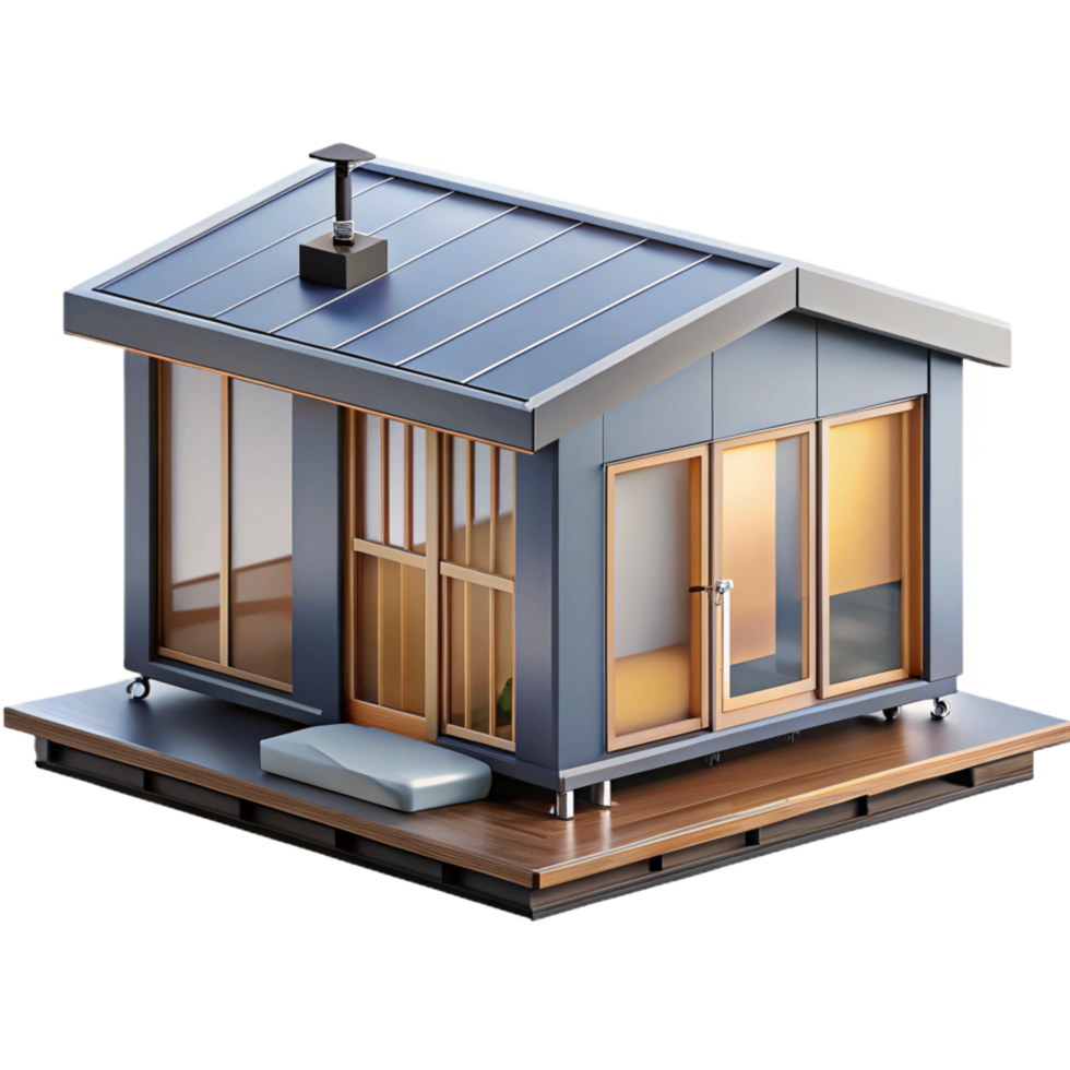 vibrant bold vintage Prefabricated modular home unit, NO BACKGROUND with Transparent Background. impeccable png