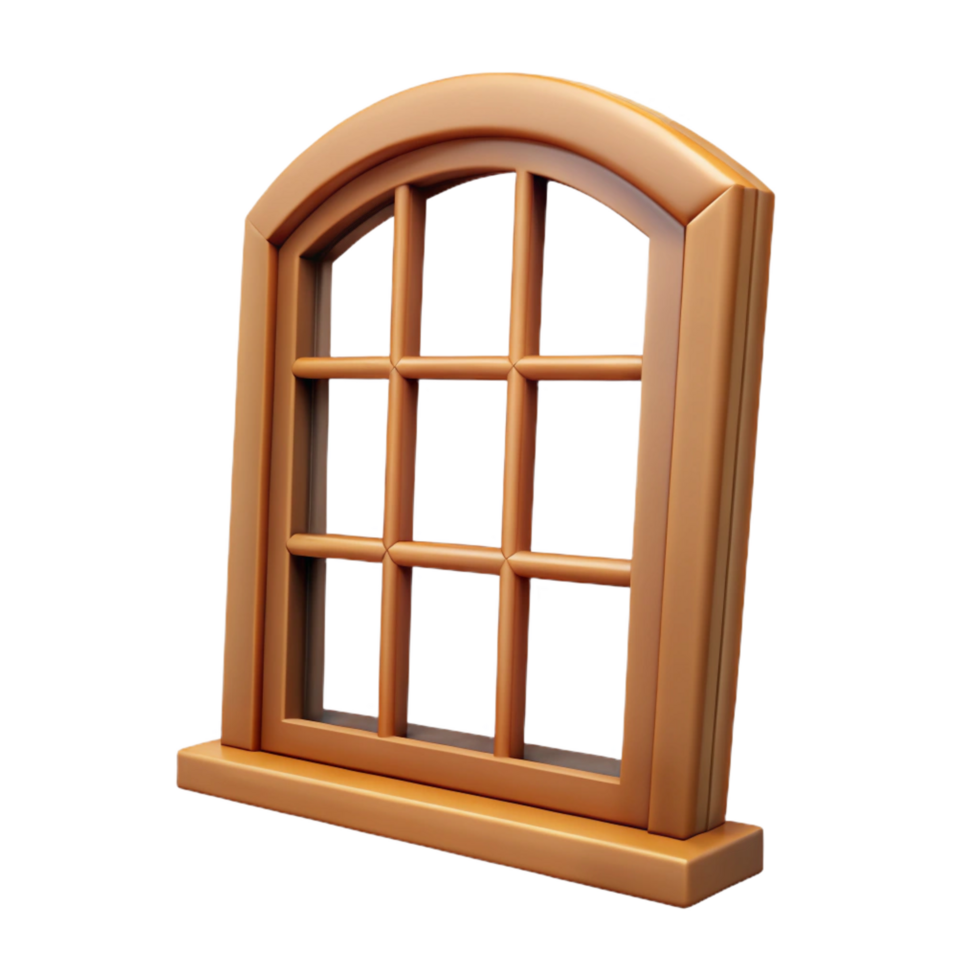 fascinating baroque Wooden window frame, NO BACKGROUND with Transparent Background. high resolution png