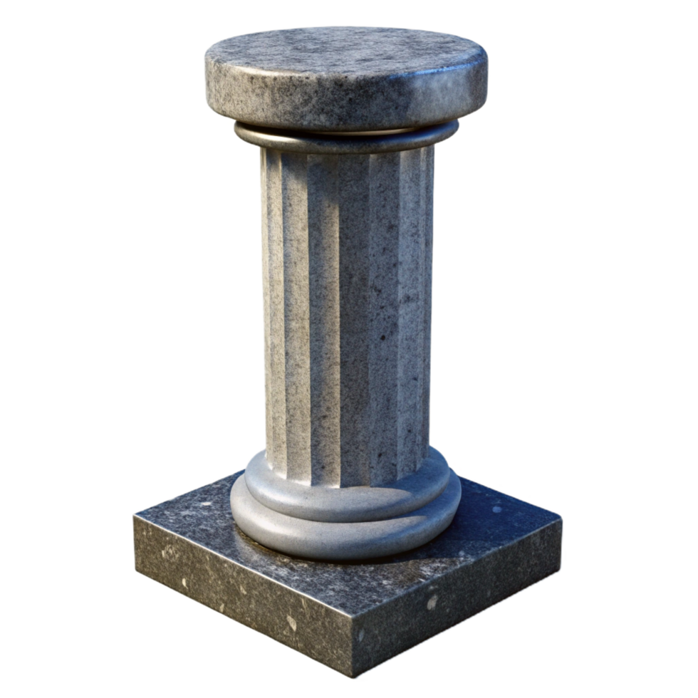 peaceful wonderful Granite column base, NO BACKGROUND with Transparent Background. expertly shot png