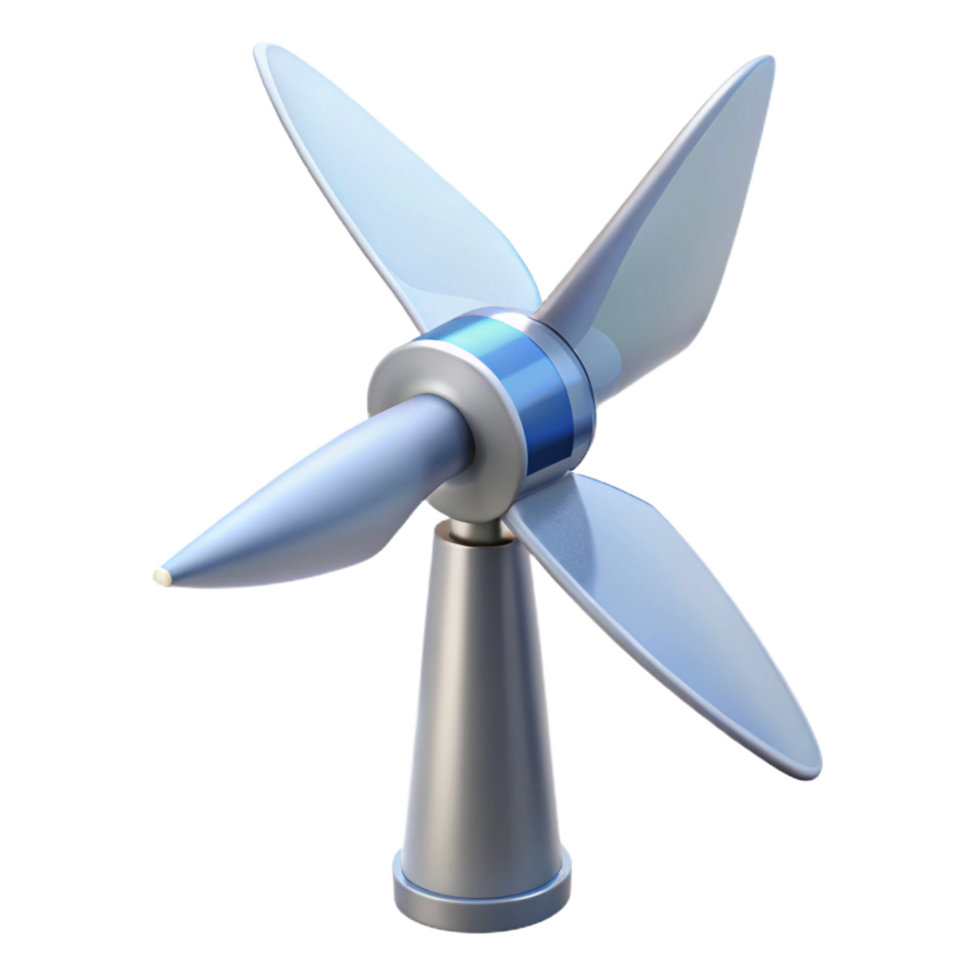 majestic mid-century Wind turbine blade, NO BACKGROUND with Transparent Background. museum quality png