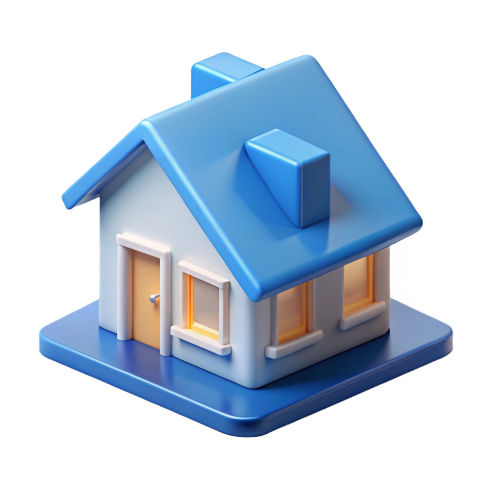 sumptuous abstract 3D printed house model, NO BACKGROUND with Transparent Background. impeccable png